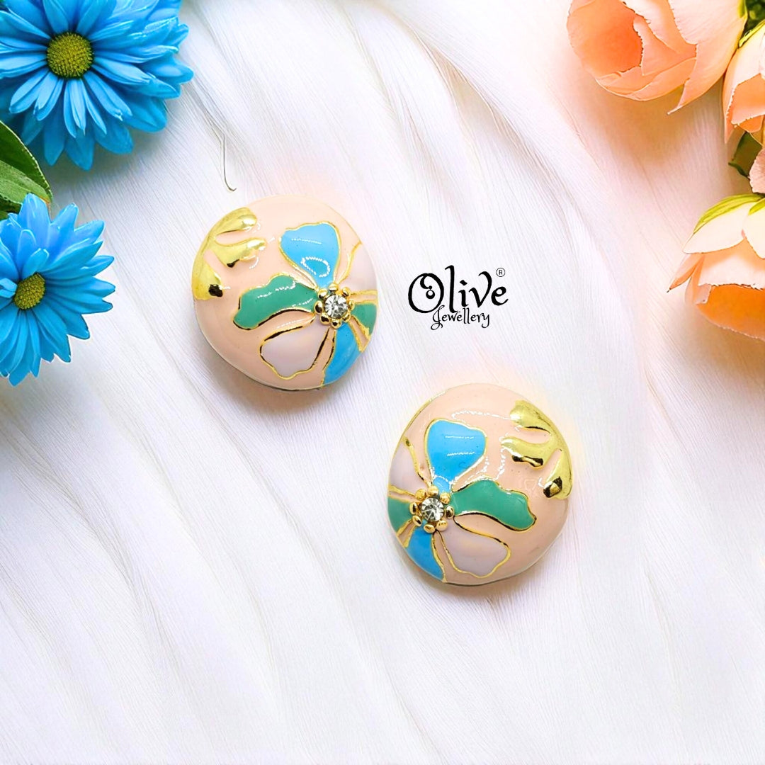 Enamel Earrings - 758
