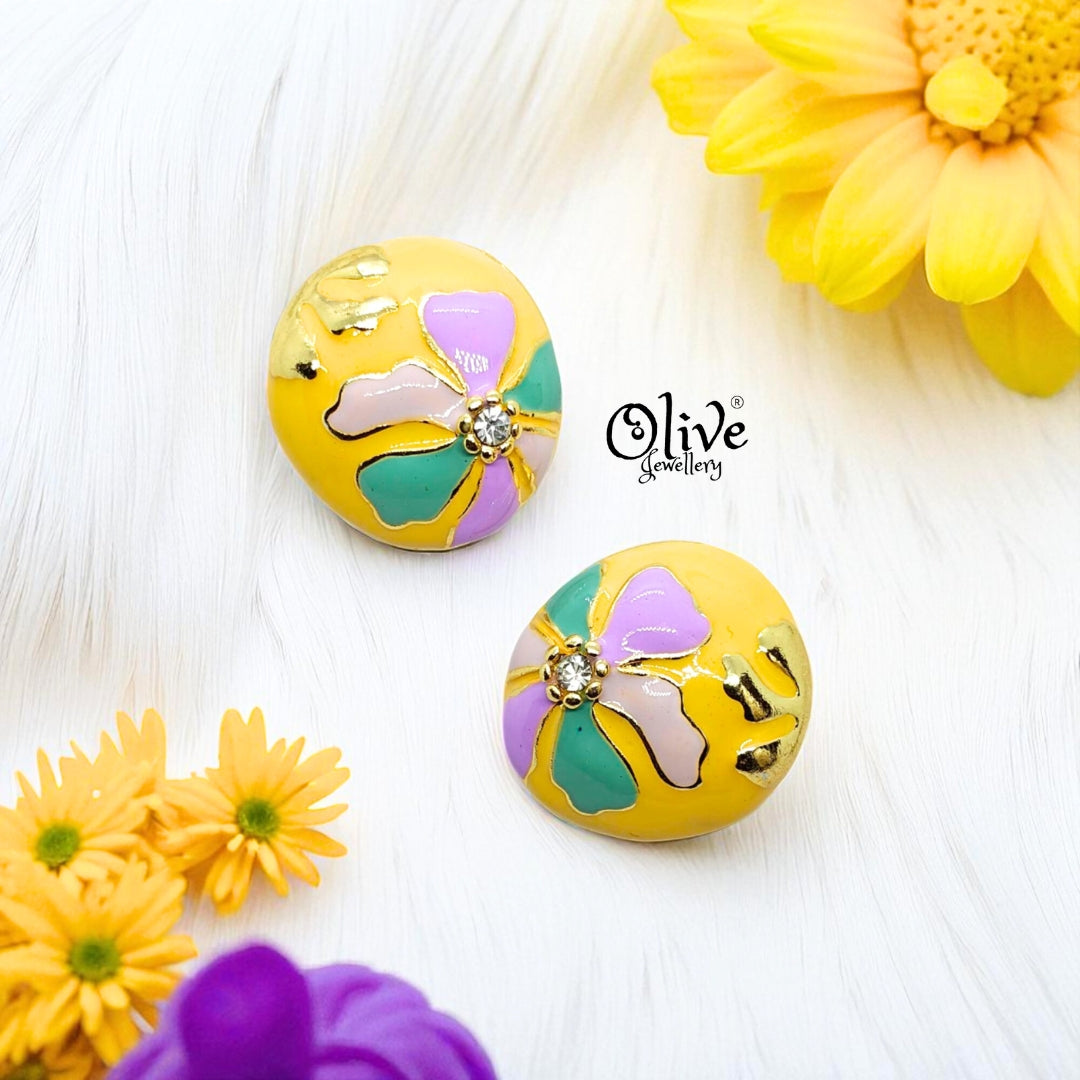 Enamel Earrings - 758