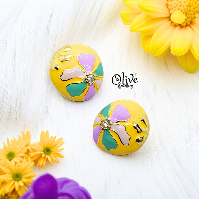 Enamel Earrings - 758
