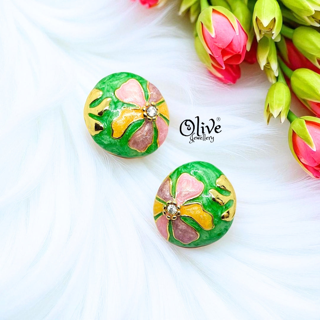 Enamel Earrings - 758