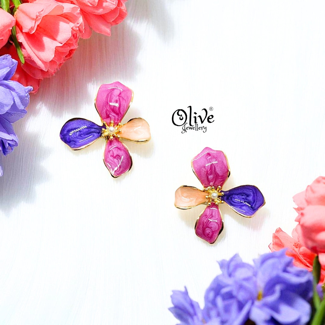 Enamel Earrings - 764