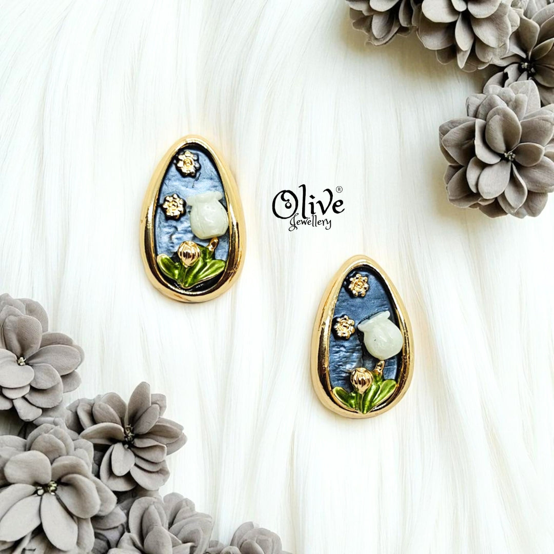 Enamel Earrings - 276