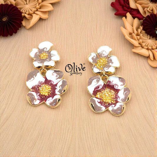 Enamel Earrings - 896