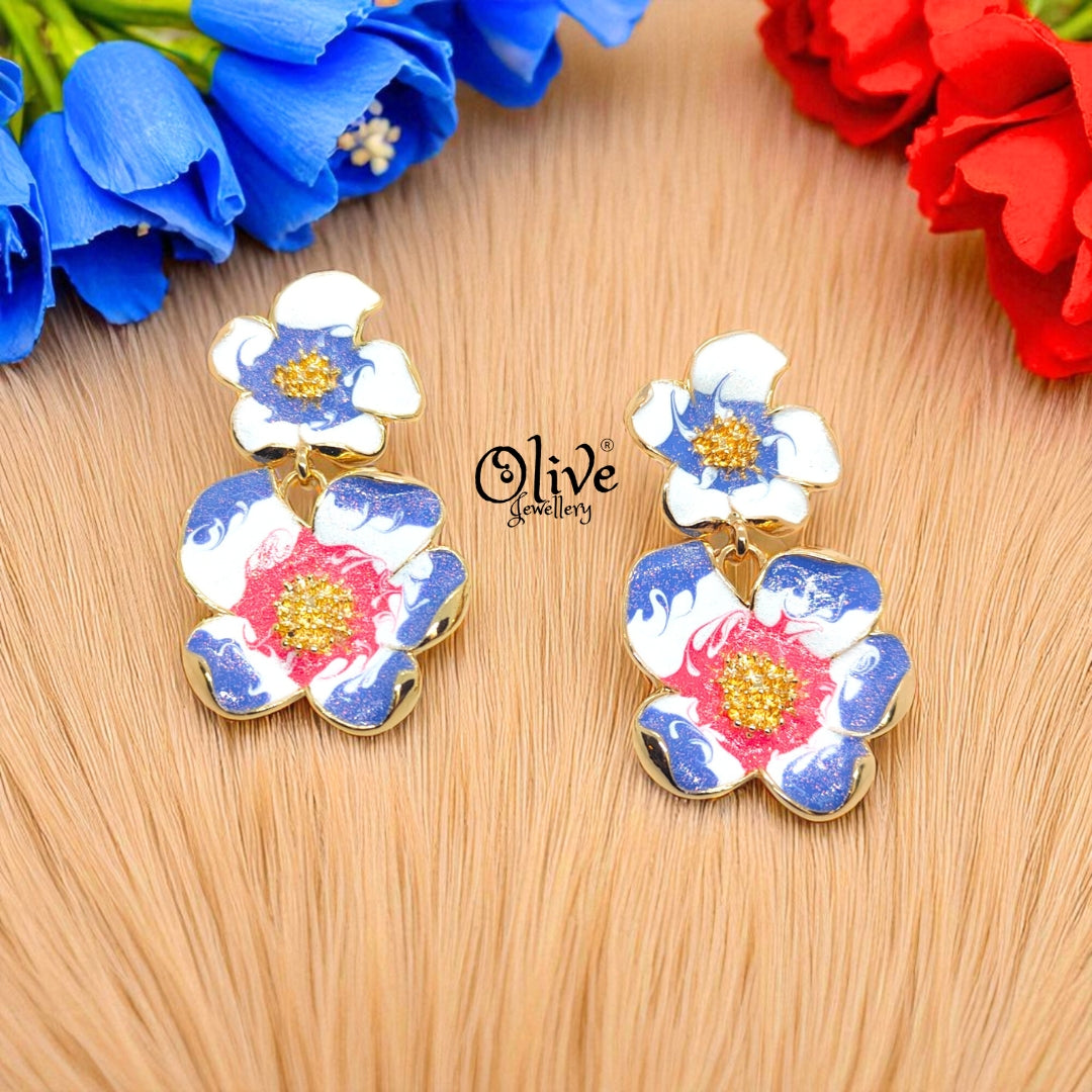 Enamel Earrings - 896
