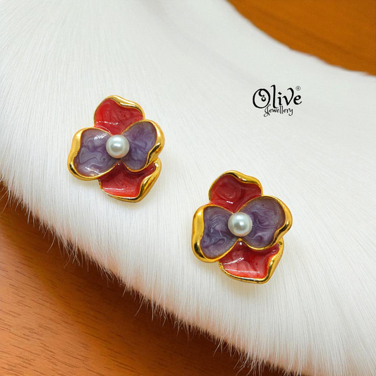 Enamel Earrings - 931