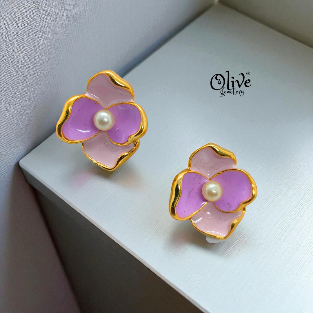 Enamel Earrings - 931