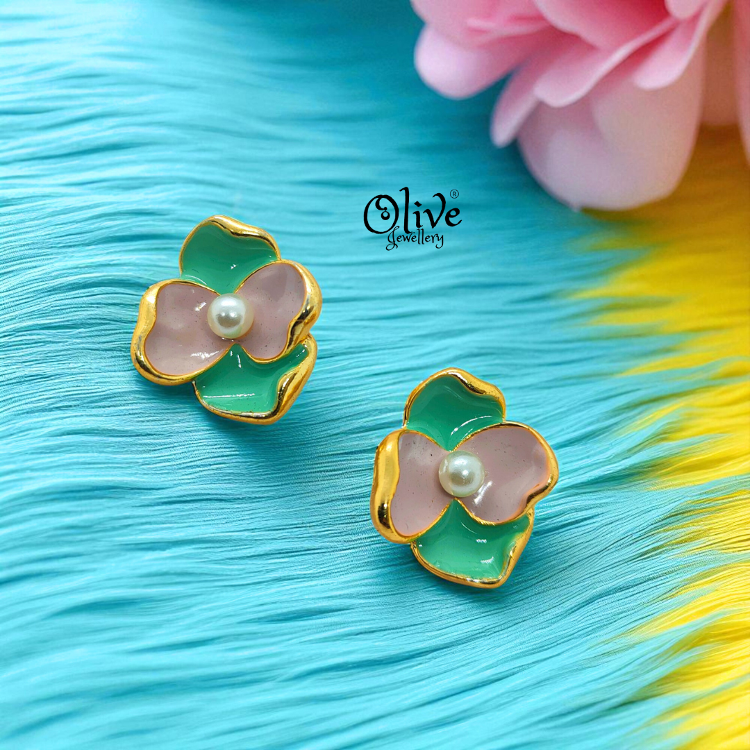 Enamel Earrings - 931