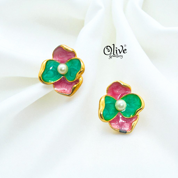 Enamel Earrings - 931