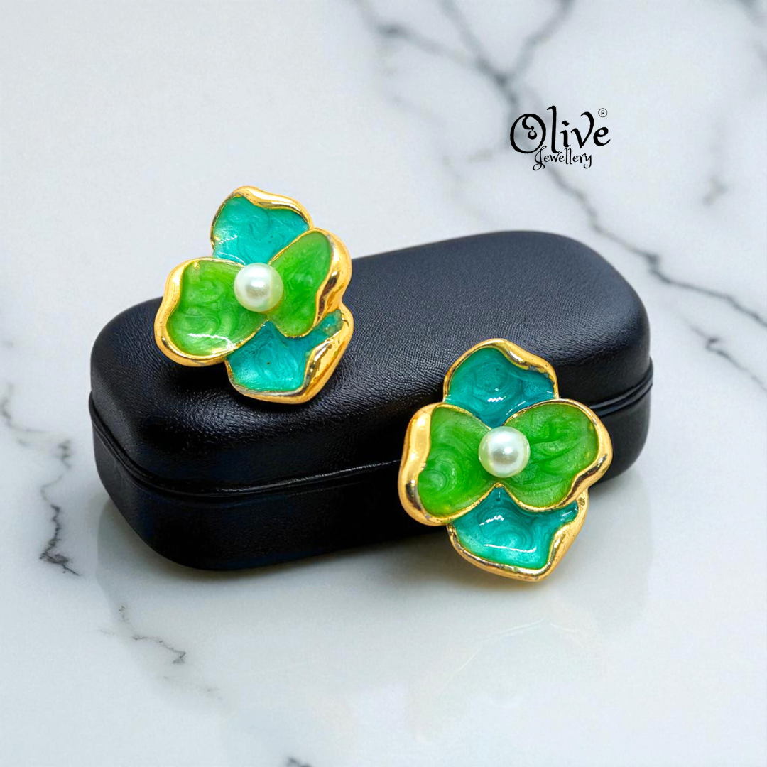 Enamel Earrings - 931