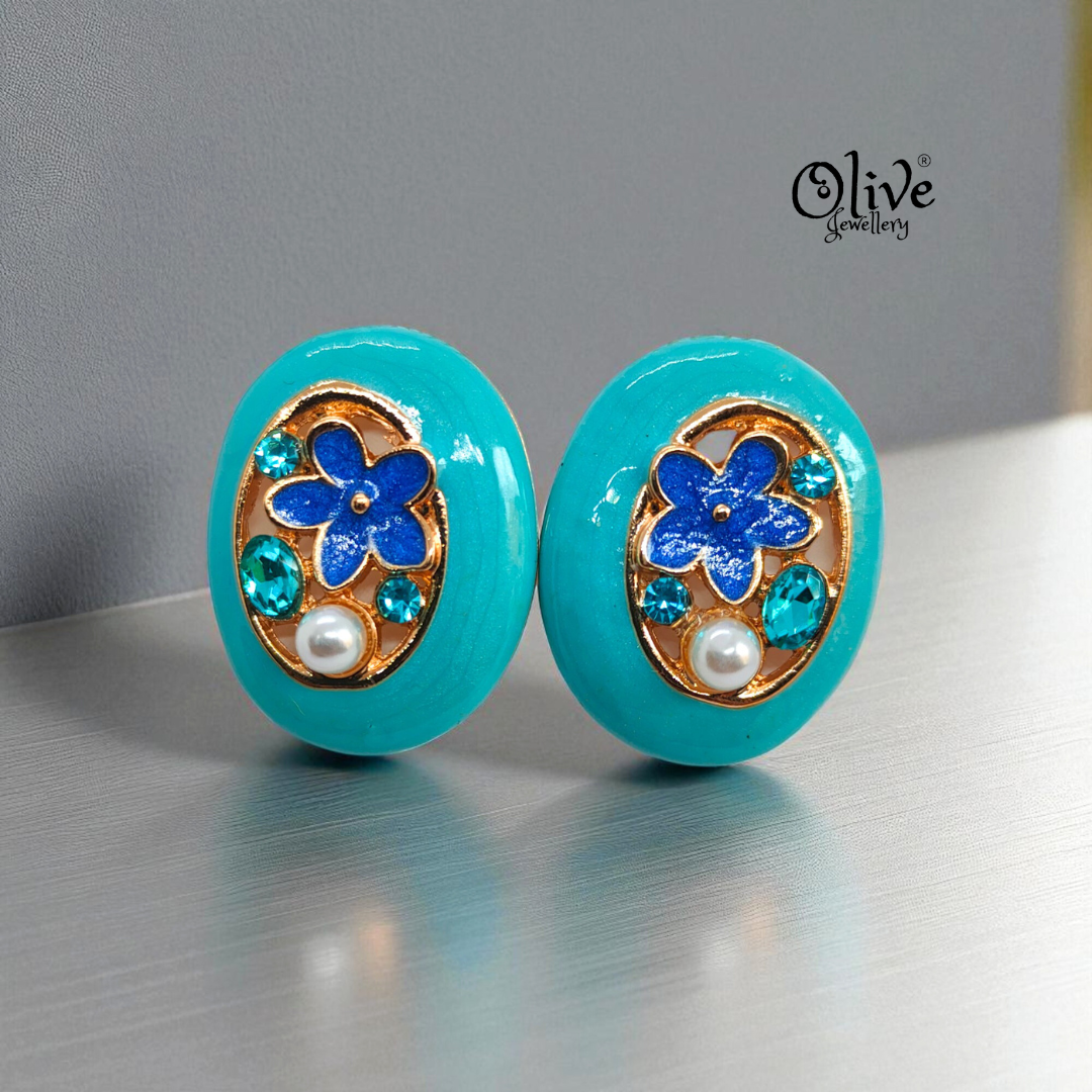 Enamel Earrings - 942