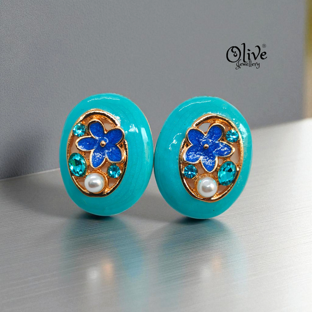 Enamel Earrings - 942