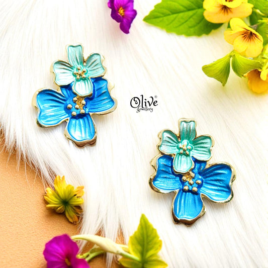 Enamel Earrings - 1185