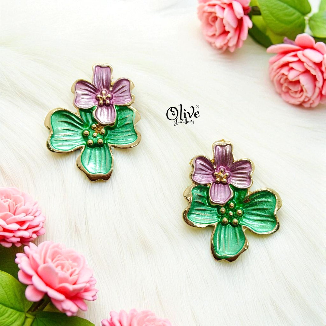 Enamel Earrings - 1185