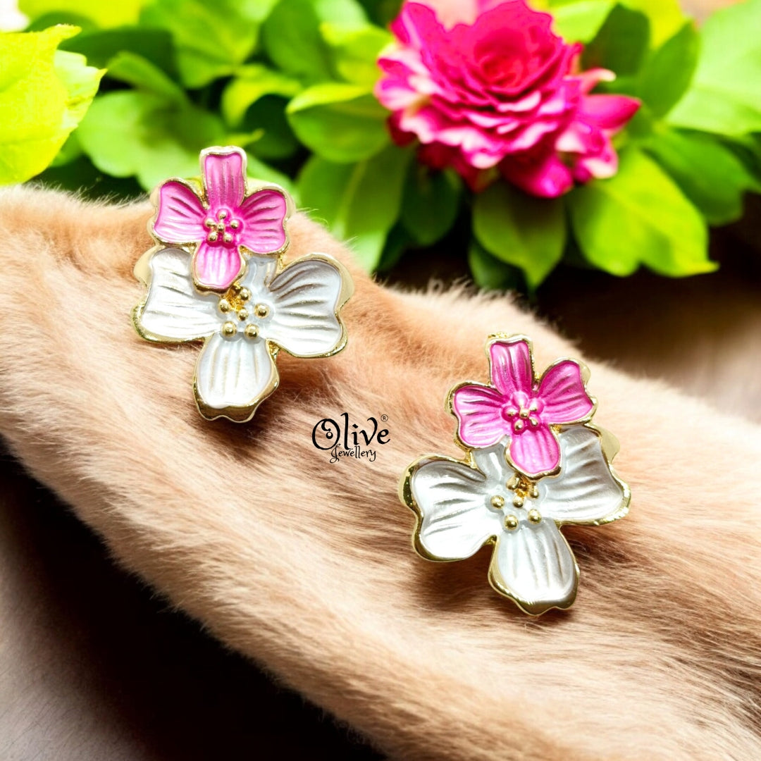 Enamel Earrings - 1185