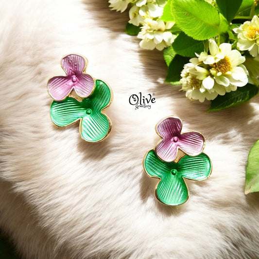 Enamel Earrings - 1197