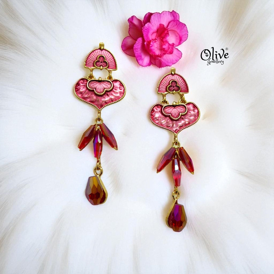 Enamel Earrings - 1203