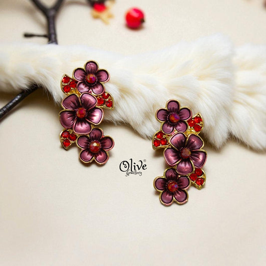 Enamel Earrings - 1215