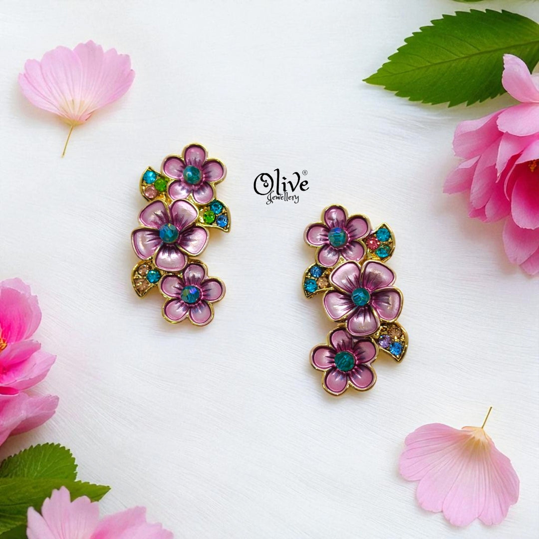 Enamel Earrings - 1215
