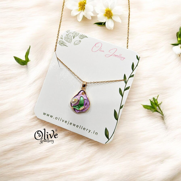 Enamel Pendants - Butterfly Silhouette