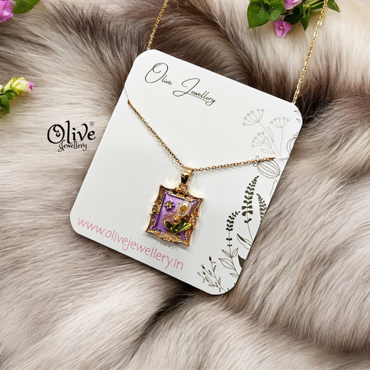 Enamel Pendants - Flower Frame