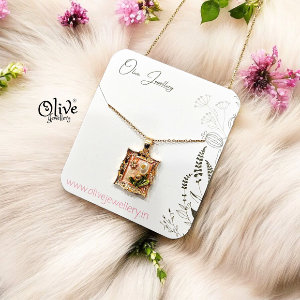 Enamel Pendants - Flower Frame