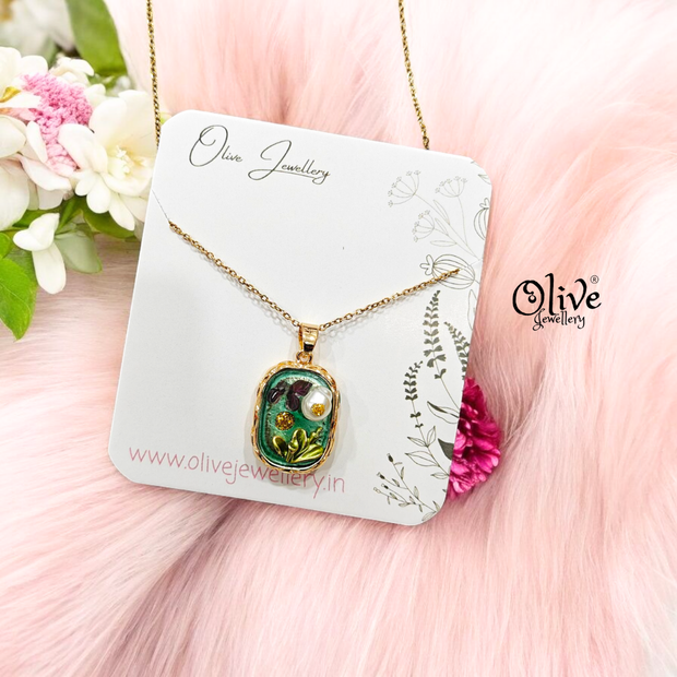 Enamel Pendants - Butterfly Rectangle