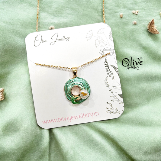 Enamel Pendants - Round Shell