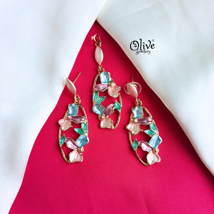 Enamel Pendant Set-309