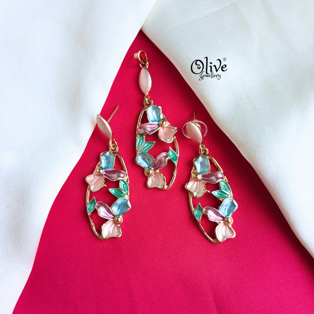 Enamel Pendant Set-309