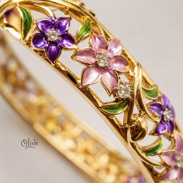 Plum Florale Kada (Openable)