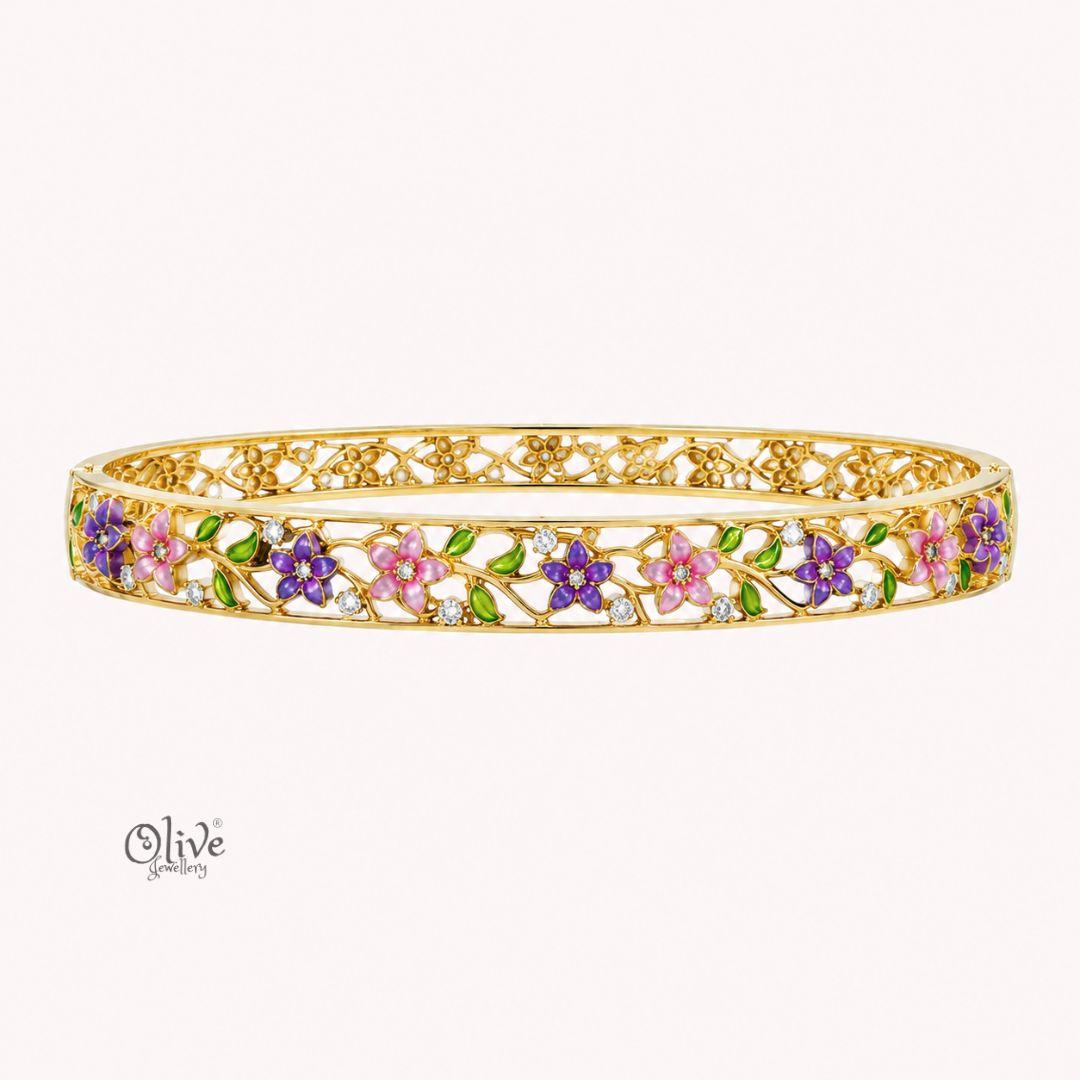 Plum Florale Kada (Openable)