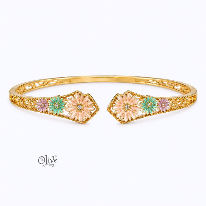 Aqua Daisy Crest Kada (Openable)