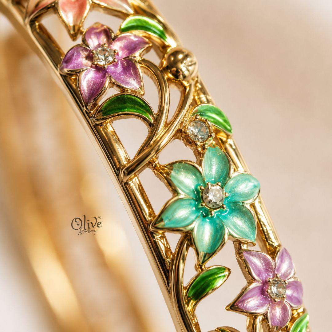 Aqua Primrose Kada (Openable)