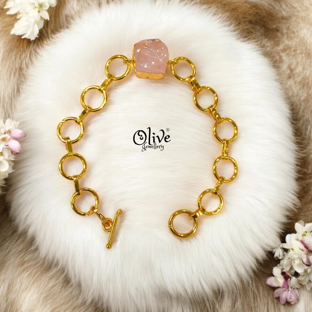 Natural Stone Bracelet - Single Stone - Collet Fitting - 1