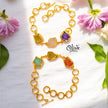 Natural Stone Bracelet -  Collet Fitting - Triple Stones - Multi Stones - Mixed - 12