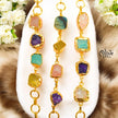 Natural Stone Bracelet - Four Stones - Collet Fitting - Multi Stones - Mixed - 14