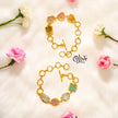 Natural Stone Bracelet - Four Stones - Collet Fitting - Multi Stones - Mixed - 14