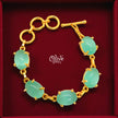 Natural Stone Bracelet - Claw Fitting - Five Stones - Full Finished Oval Shape - 22