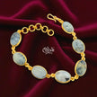 Natural Stone Bracelet - Collet Fitting - Seven Stones - Full Finished Oval Shape - 25