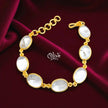 Natural Stone Bracelet - Collet Fitting - Seven Stones - Full Finished Oval Shape - 25