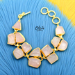 Natural Stone Bracelet - Collet Fitting -Rough Shape- 49