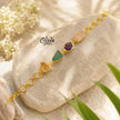 Natural Stone Bracelet - Four Stones - Collet Fitting - 56