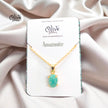 Golden Brass Collection Pendent - Natural Stones - Claw Fitting - Full Finished - Oval Shape - 30