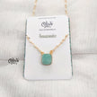 Golden Brass Collection Pendent - Natural Stones - Collet Fitting - Rough Shape - 34
