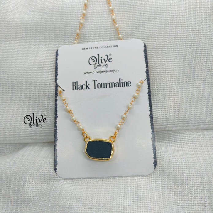 Golden Brass Collection Pendent - Natural Stones - Collet Fitting - Rough Shape - 34