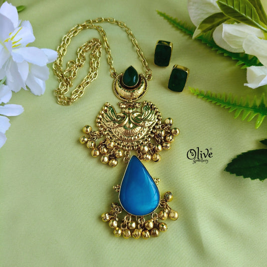 Golden Brass  Pendent Set - 61