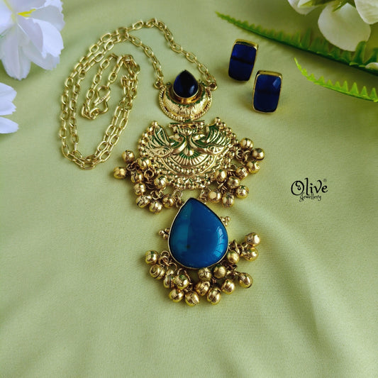 Golden Brass  Pendent Set - 64
