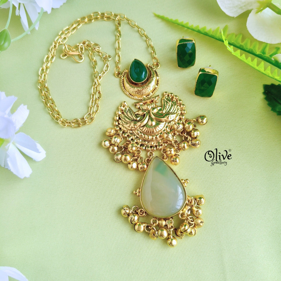 Golden Brass  Pendent Set -70