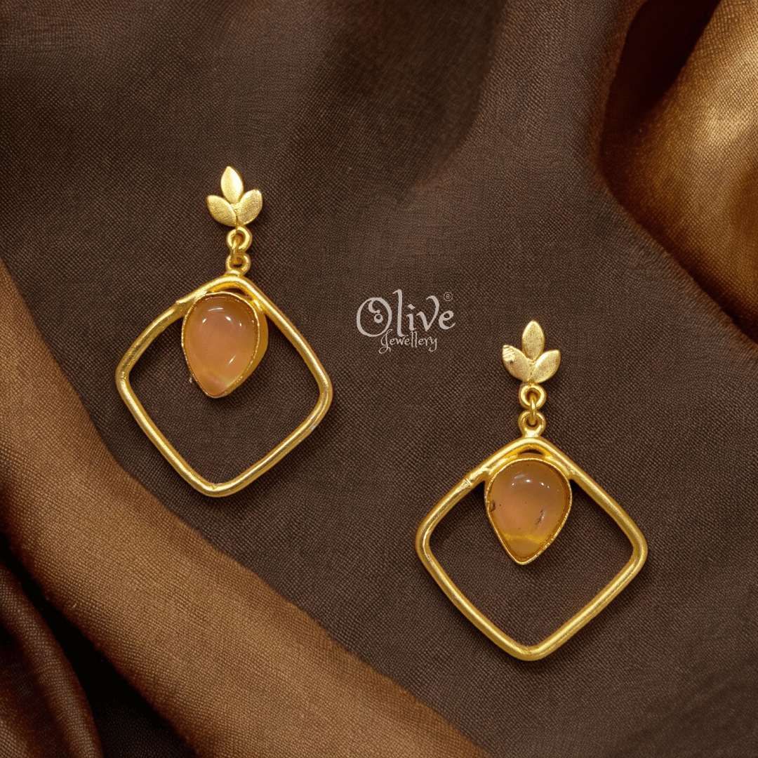 Golden Stone Danglers - 2