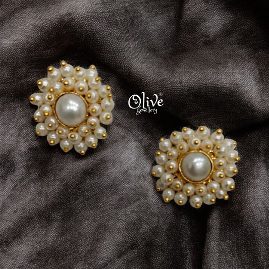 Golden Brass Earrings - 143